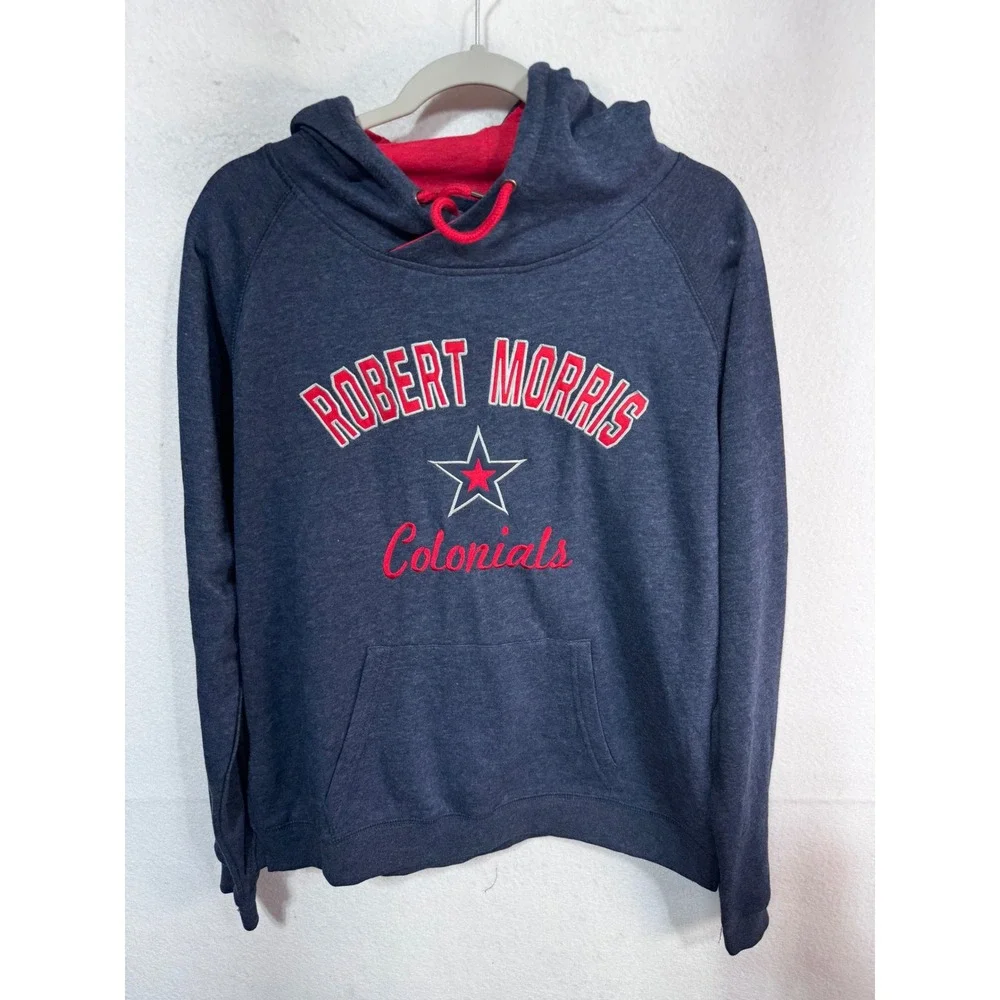 Colosseum Robert Morris Colonials Pullover Hoodie NCAA Women's Large Navy Cozy